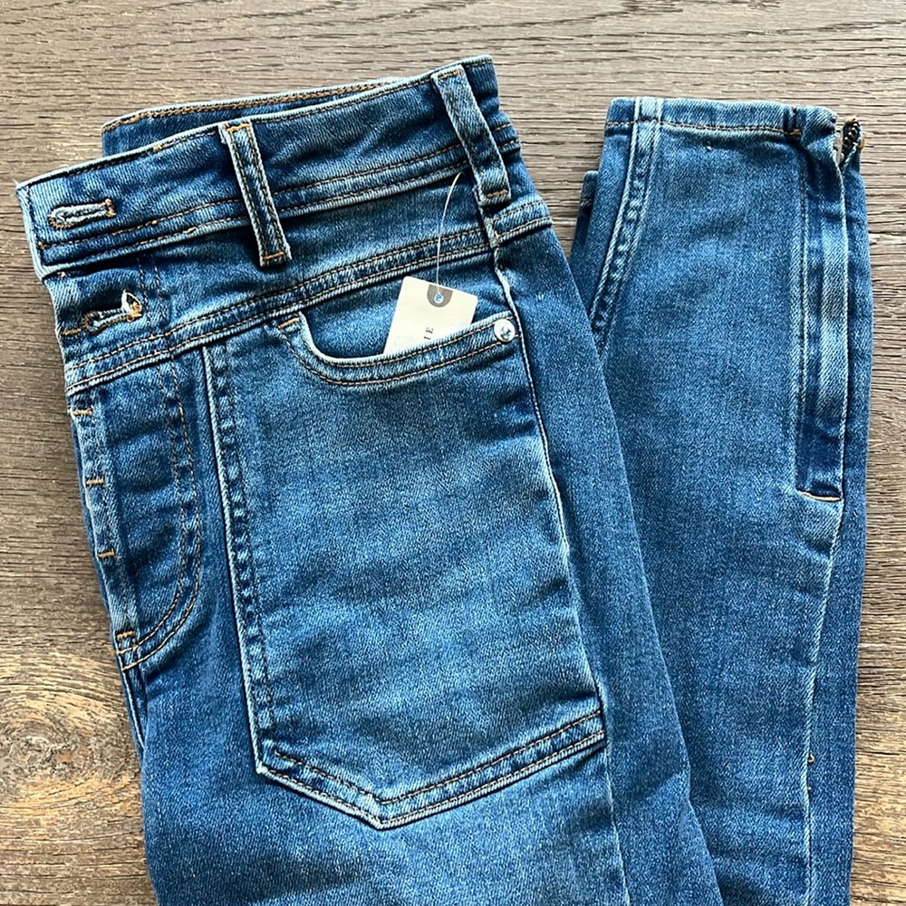 Pilcro and the Letterpress High Rise Blue Jeans